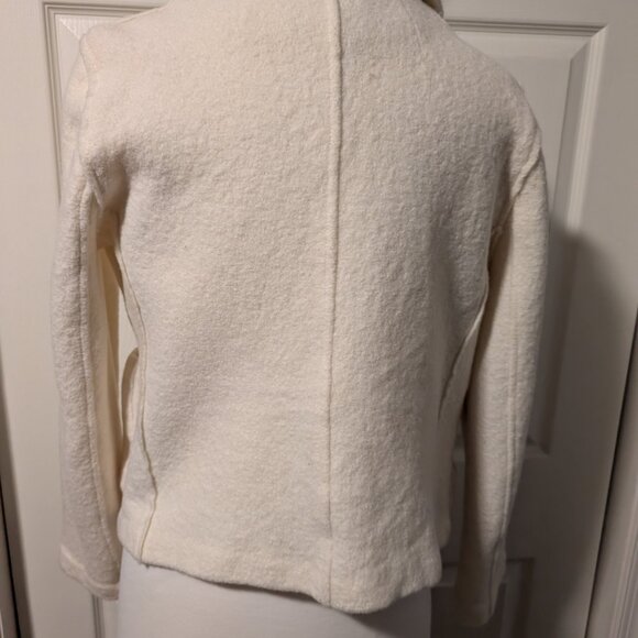 "J. CREW CREAM ITALIAN BOILED WOOL PEA COAT JACKET (SIZE 14)" - Picture 12 of 13